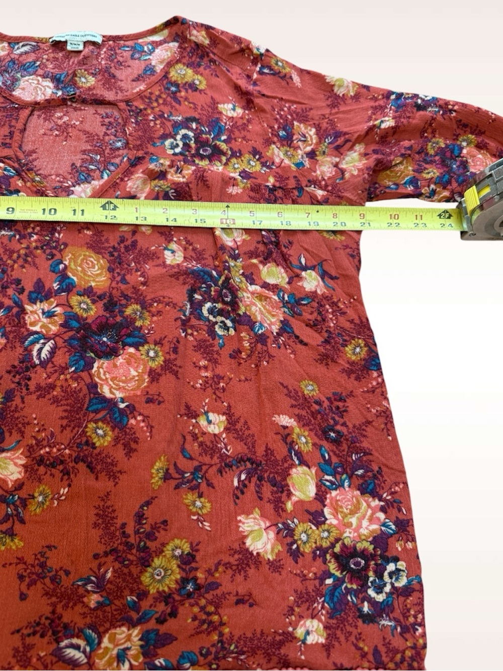 American Eagle Outfitters Floral Multicolor Boho Peasant Blouse Women’s Medium - Picture 9 of 12